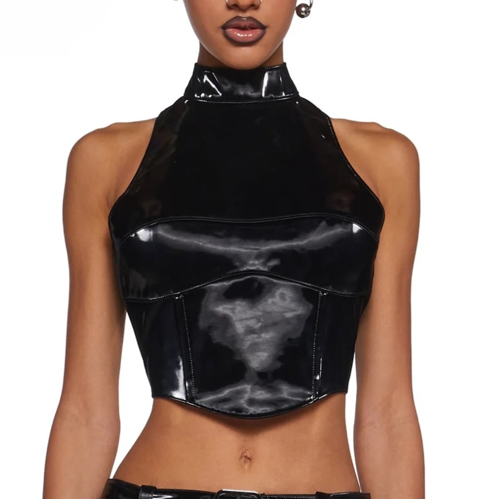 Black Halter Neck Women's Top